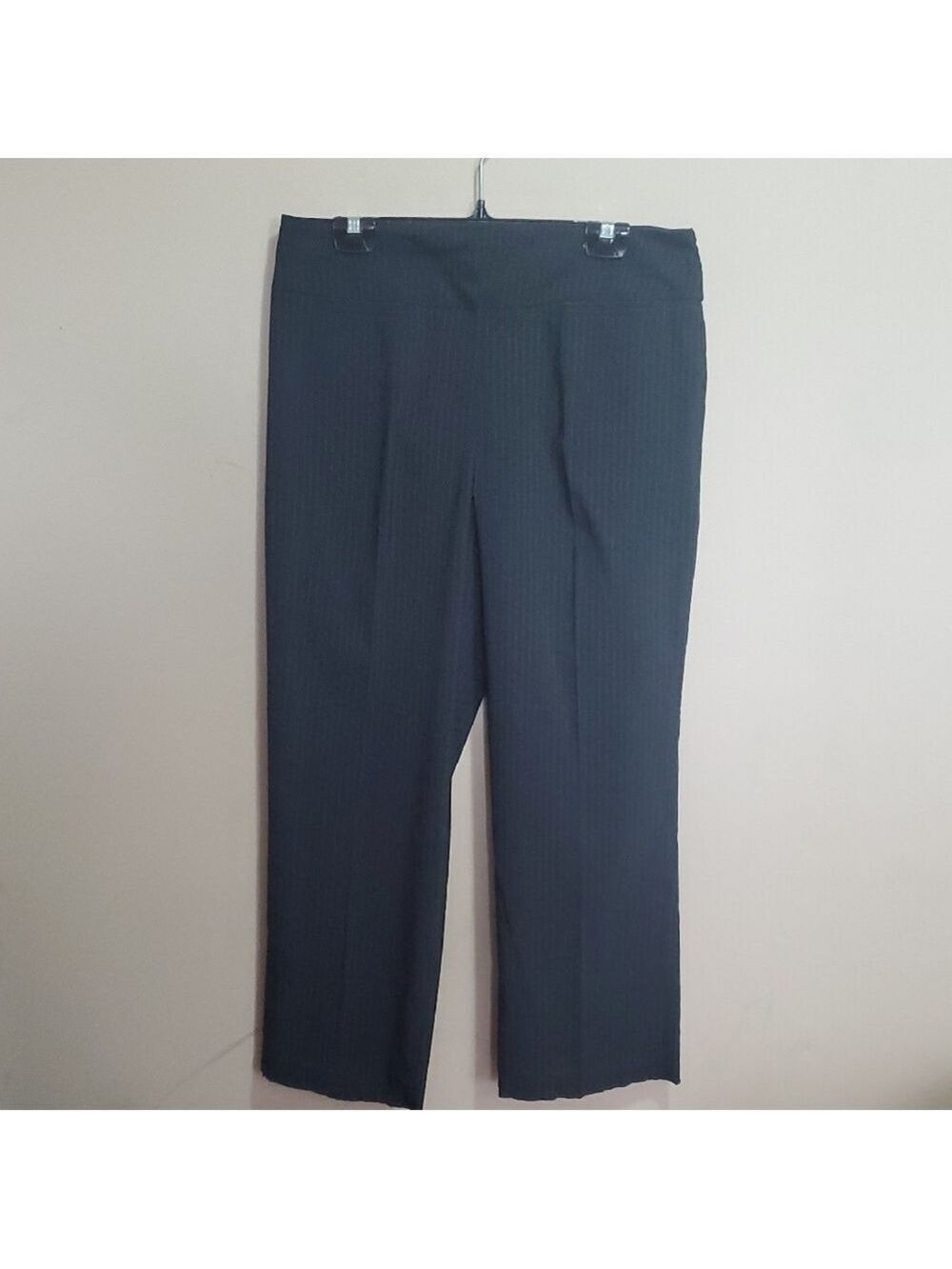Jessica Black Dress Pants Straight-Leg Classic Pinstripe Size 14p
